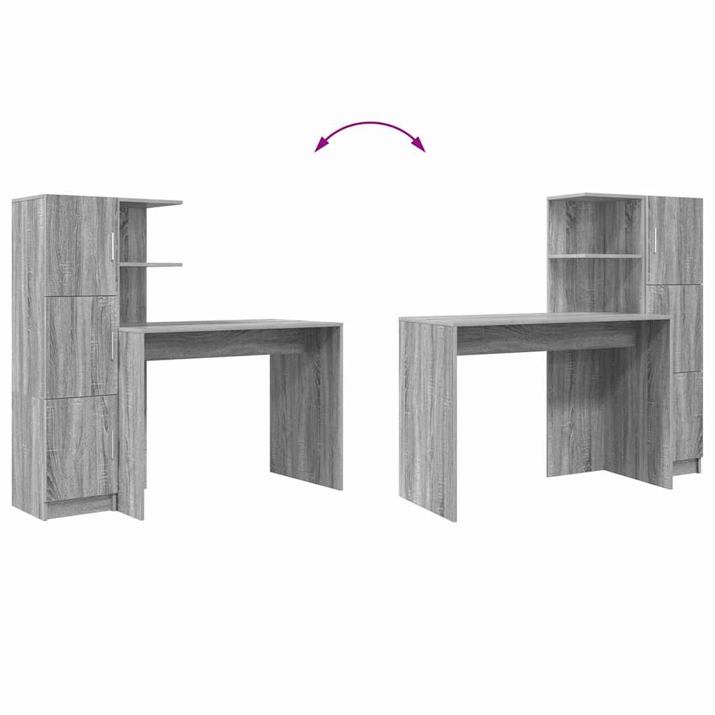 Schreibtisch 2 pcs Beton Grau