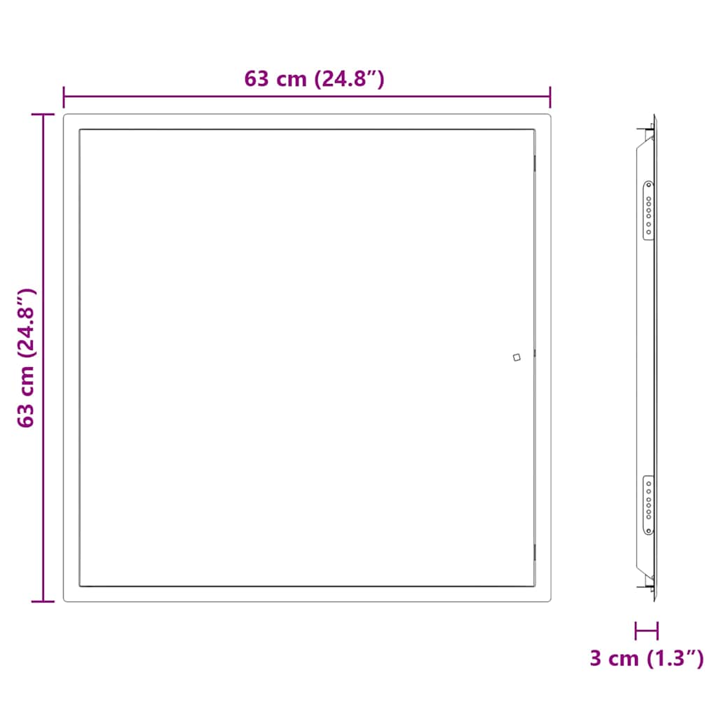 Zugangsklappe 2 pcs Weiß 23 x 23 x 3 cm Stahl