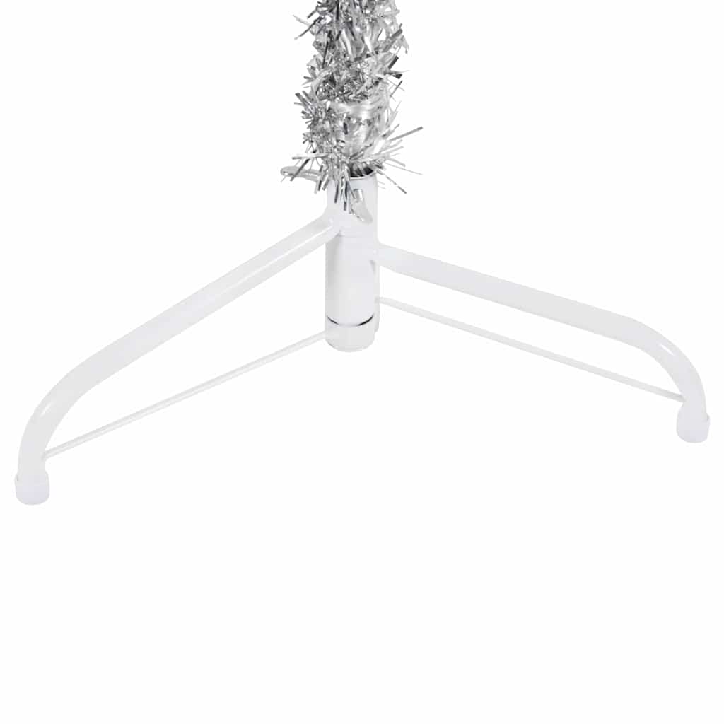 Künstlicher Halb-Weihnachtsbaum mit Ständer Schlank Weiß 180 cm
