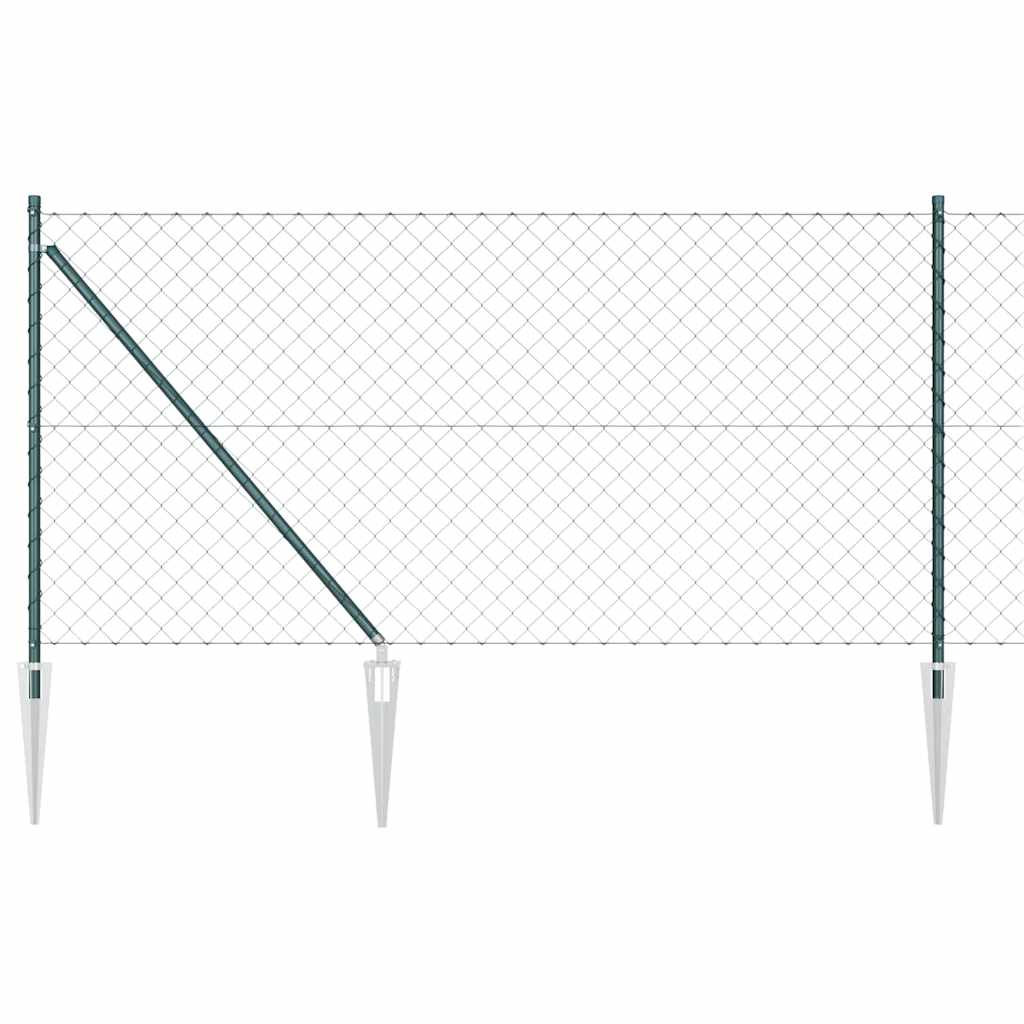 Outdoor Kettenglied-Zaun Erdfixierung 10 x 0,4 m Grün Netz