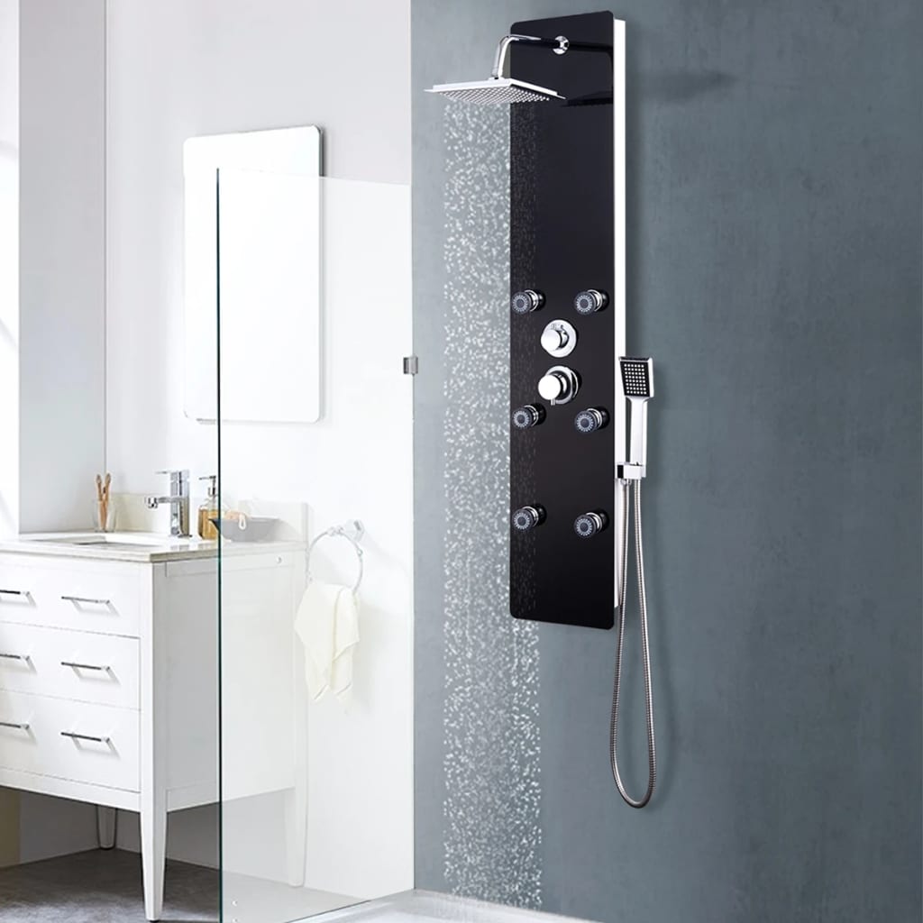 Duschpaneel Glas 25×44,6×130 cm Weiß