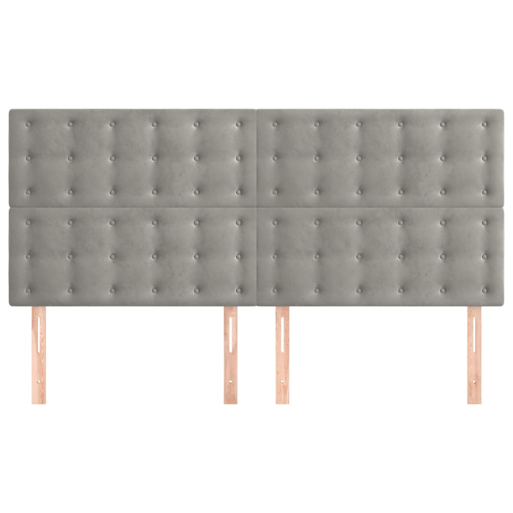 Kopfteil Hellgrau 80x5x118/128 cm Samt