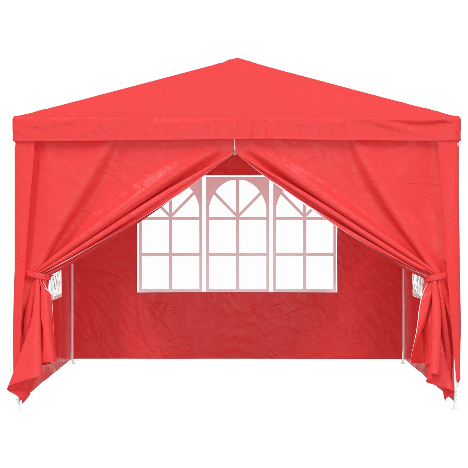 Party-Zelt 400 x 300 x 255 cm Rot PE und Stahl