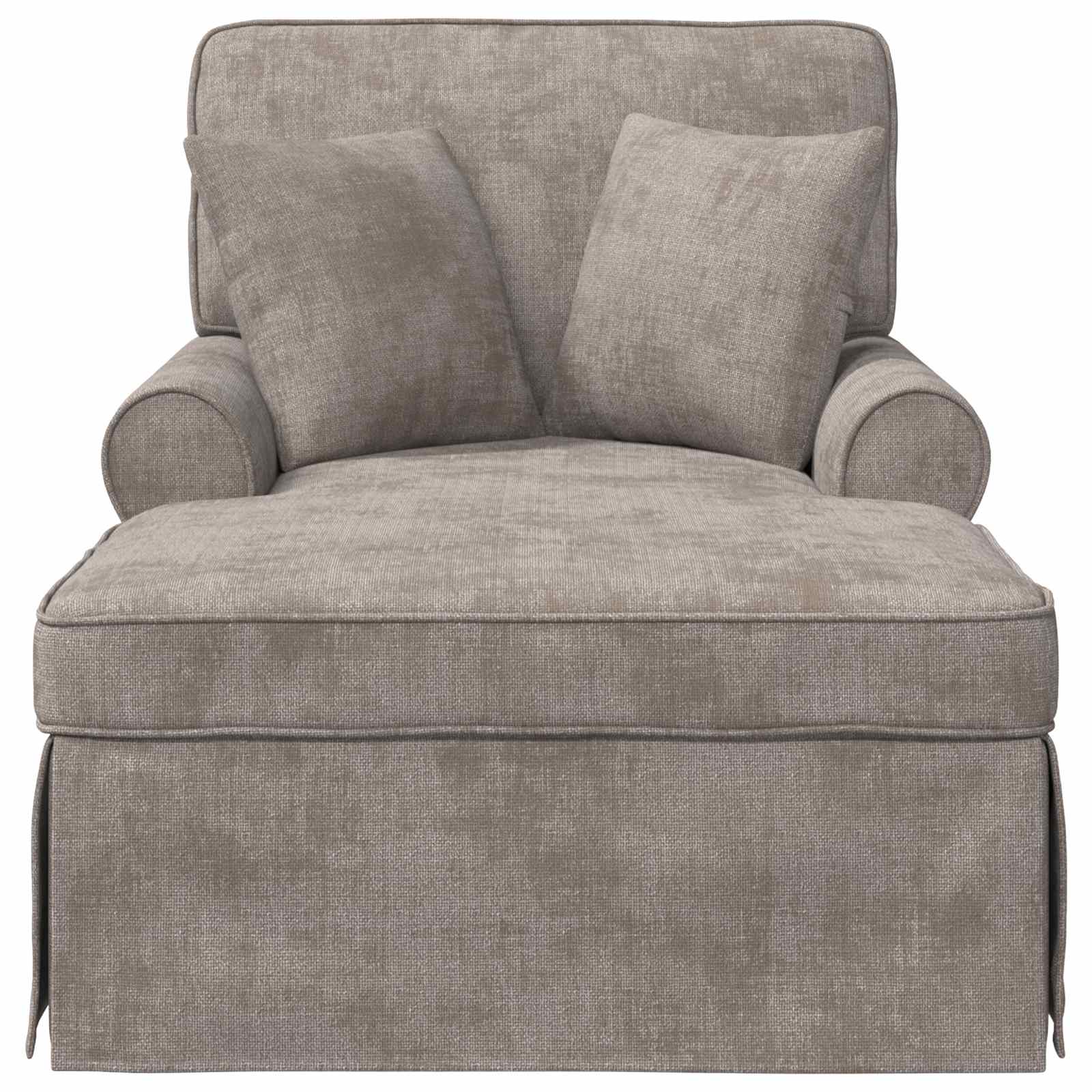 Chaise Lounge mit Rock mit Kissen Creme 157 x 91 x 91 cm ARES