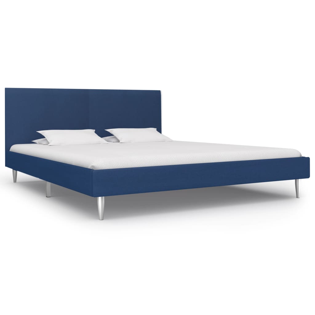 Bettgestell Blau Stoff 160 x 200 cm