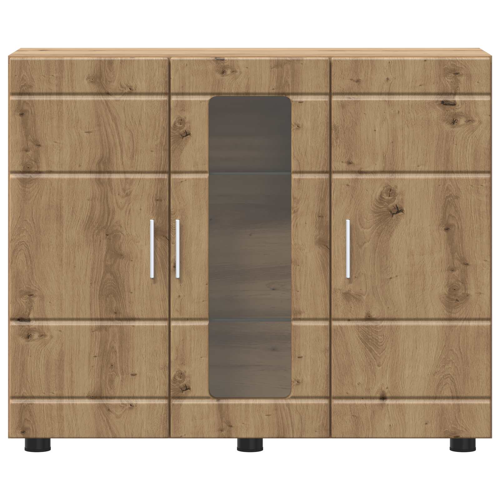 Highboard mit Regal FLORIN Weiß 60 x 35 x 182 cm Holzwerkstoff
