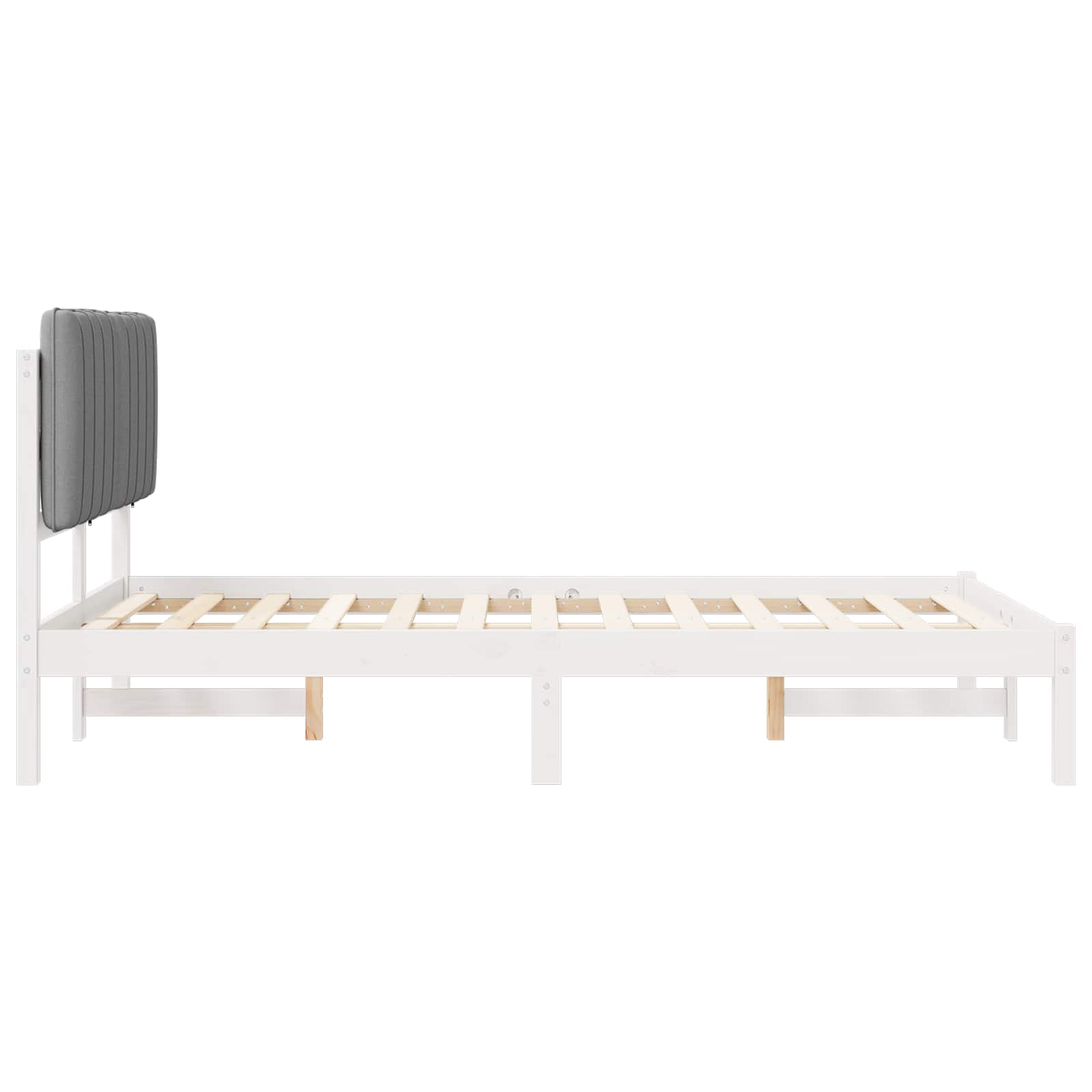 Bettgestell mit gepolstertem Kopfteil Hellgrau 200 x 200 cm