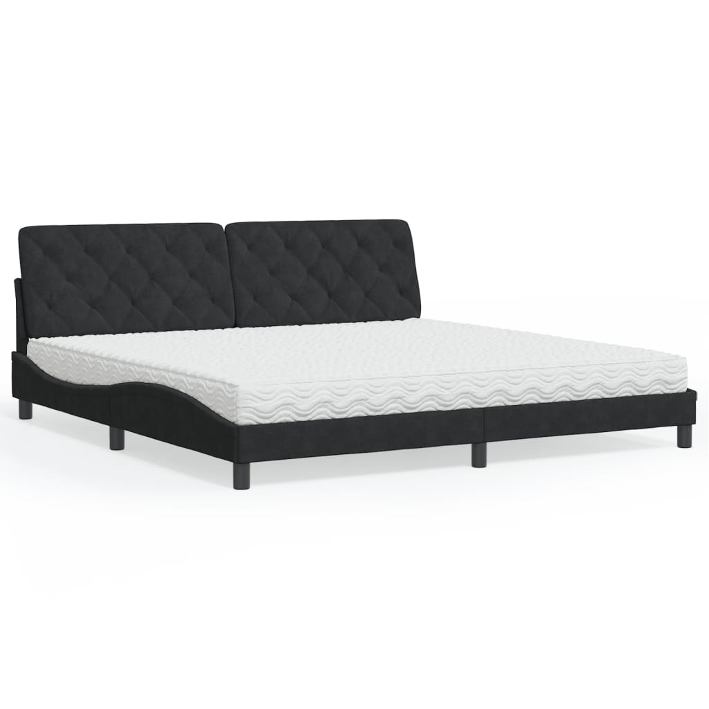 Bett mit Matratze Hellgrau 80x200 cm Samt