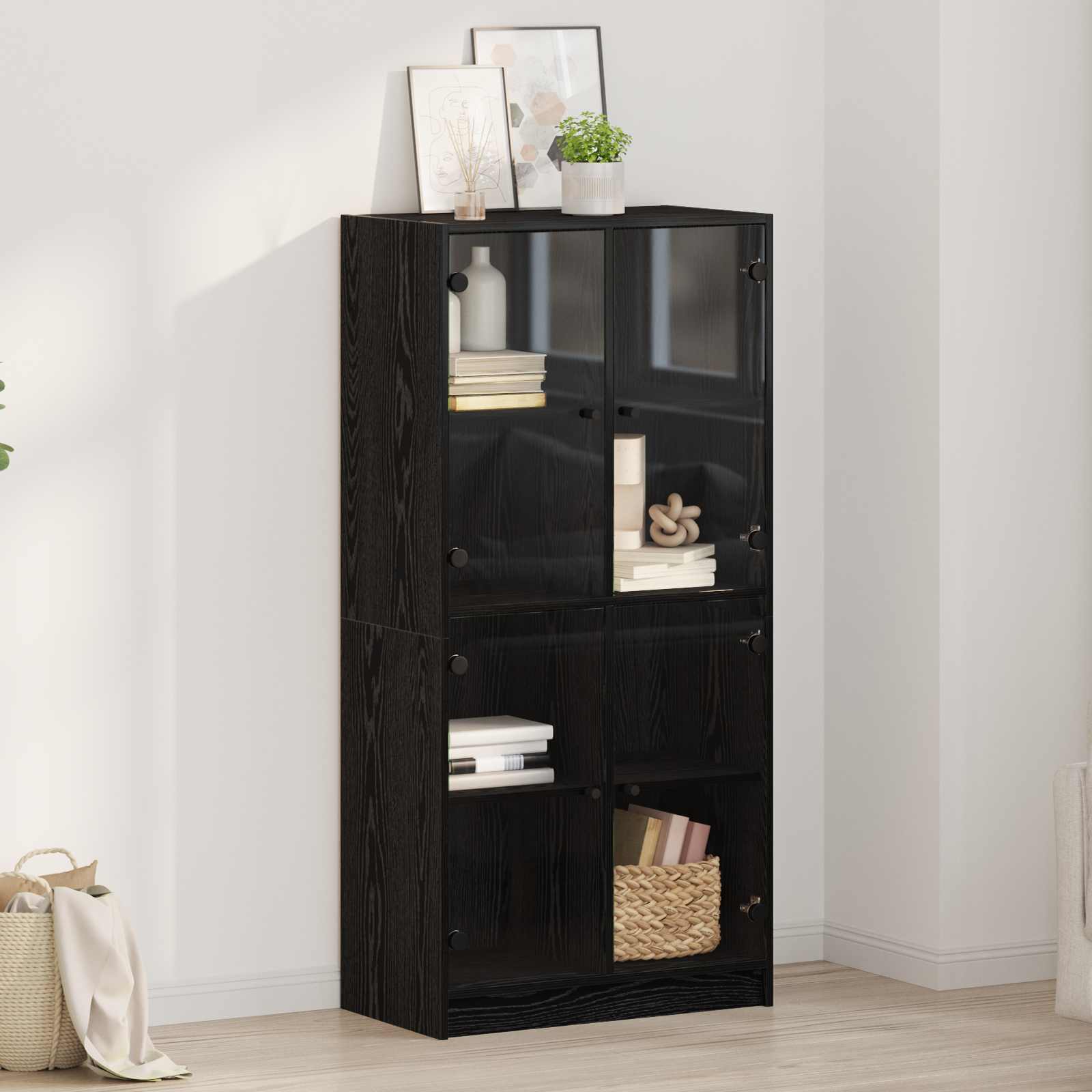 Bücherschrank mit Türen Weiß 136x37x142 cm Holzwerkstoff