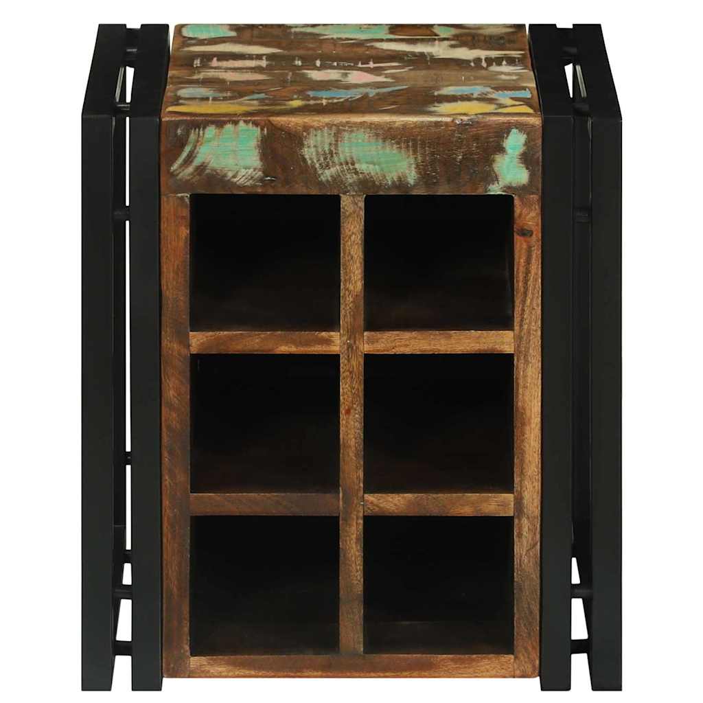 Weinregal Braun und Schwarz 35 x 35 x 39 cm Massivholz Mango