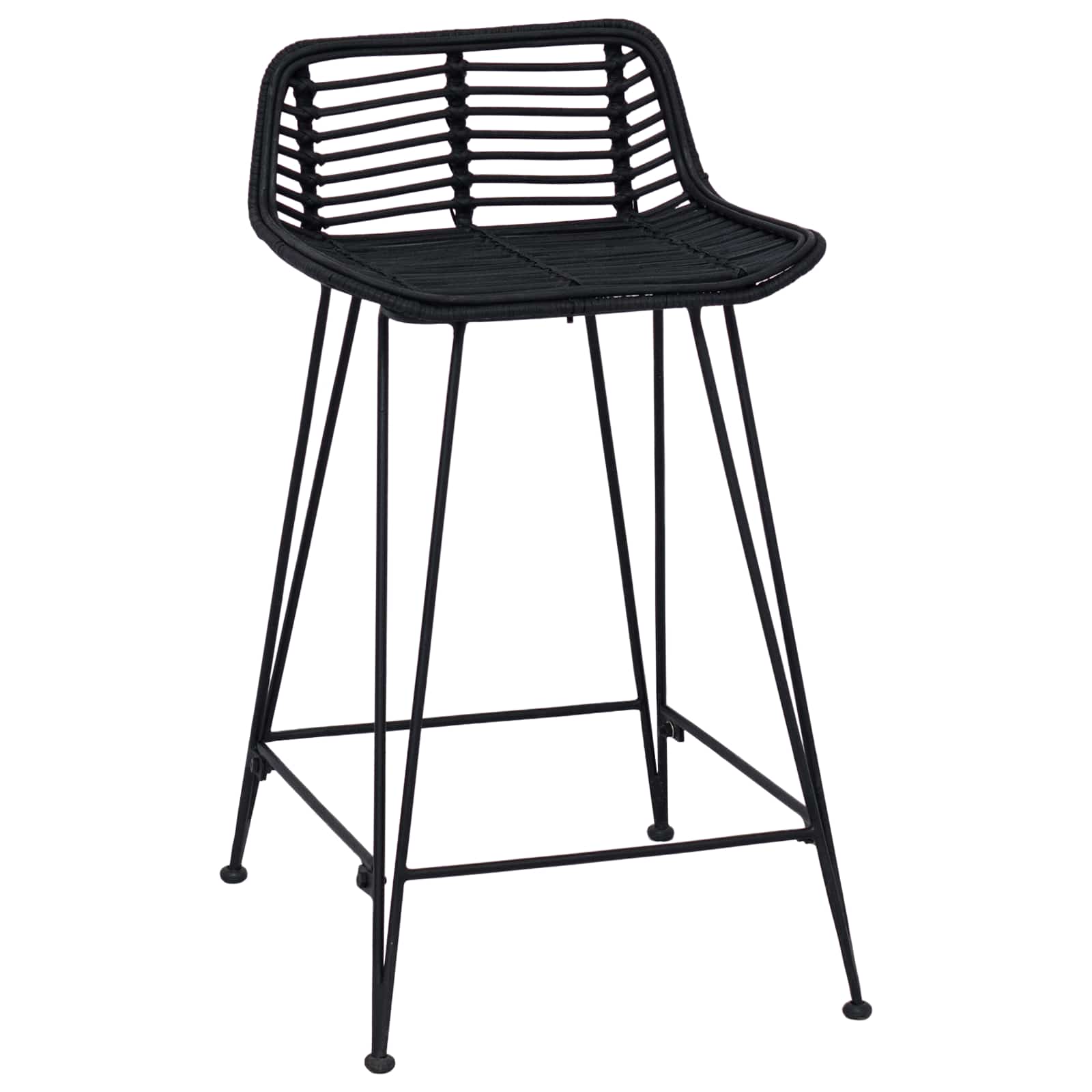 Barhocker 2 pcs Natur 44 x 45 x 76 cm Rattan und Stahl