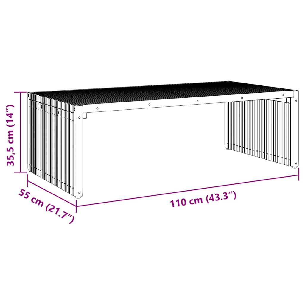 Garten-Beistelltisch 3 pcs Braun 33 x 44,5 x 51 cm