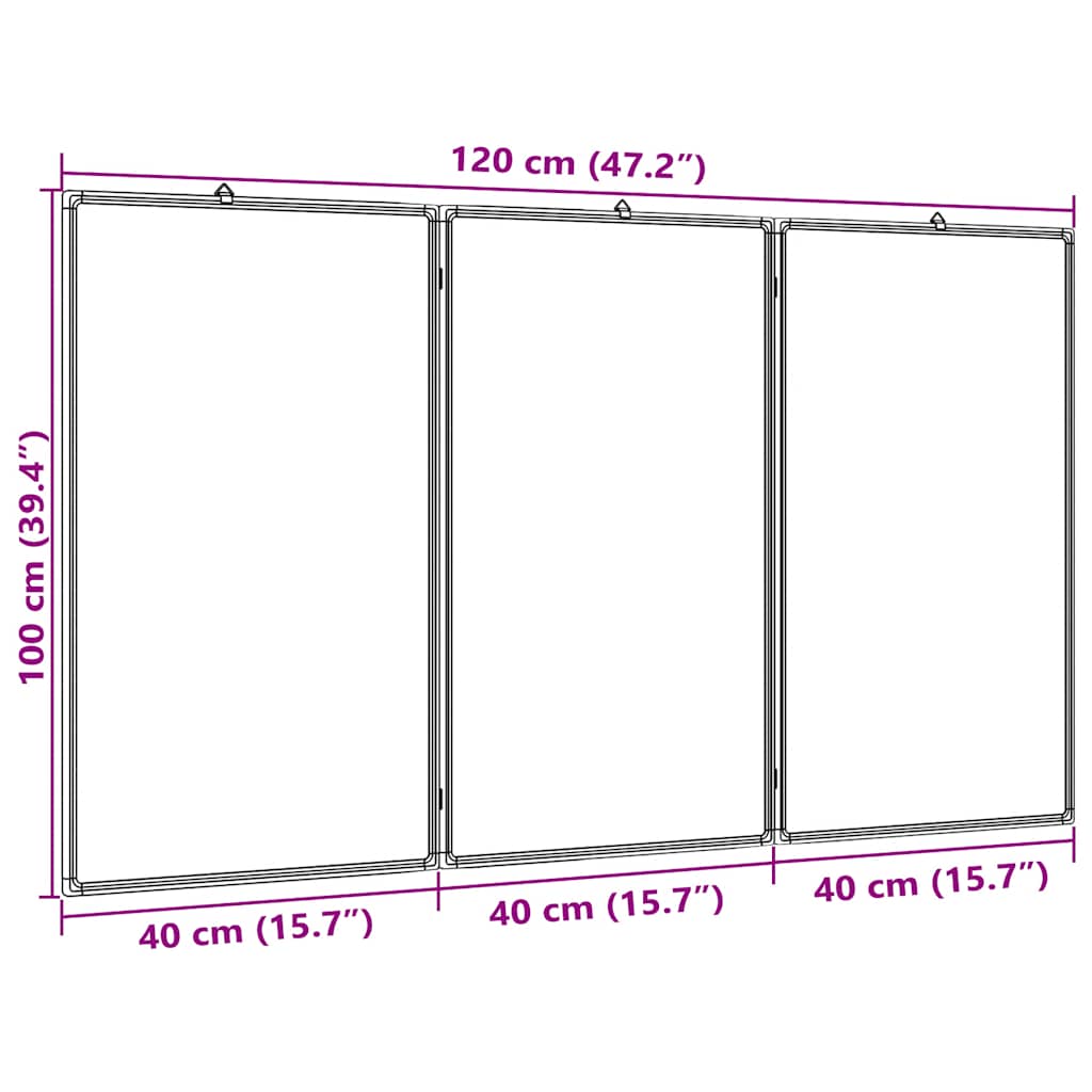 Magnetisches Whiteboard Klappbar 120x80x1,7 cm Aluminium