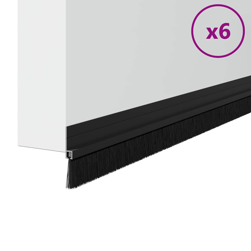 Selbstklebende Türbürstendichtungen 2 pcs Braun 100 cm