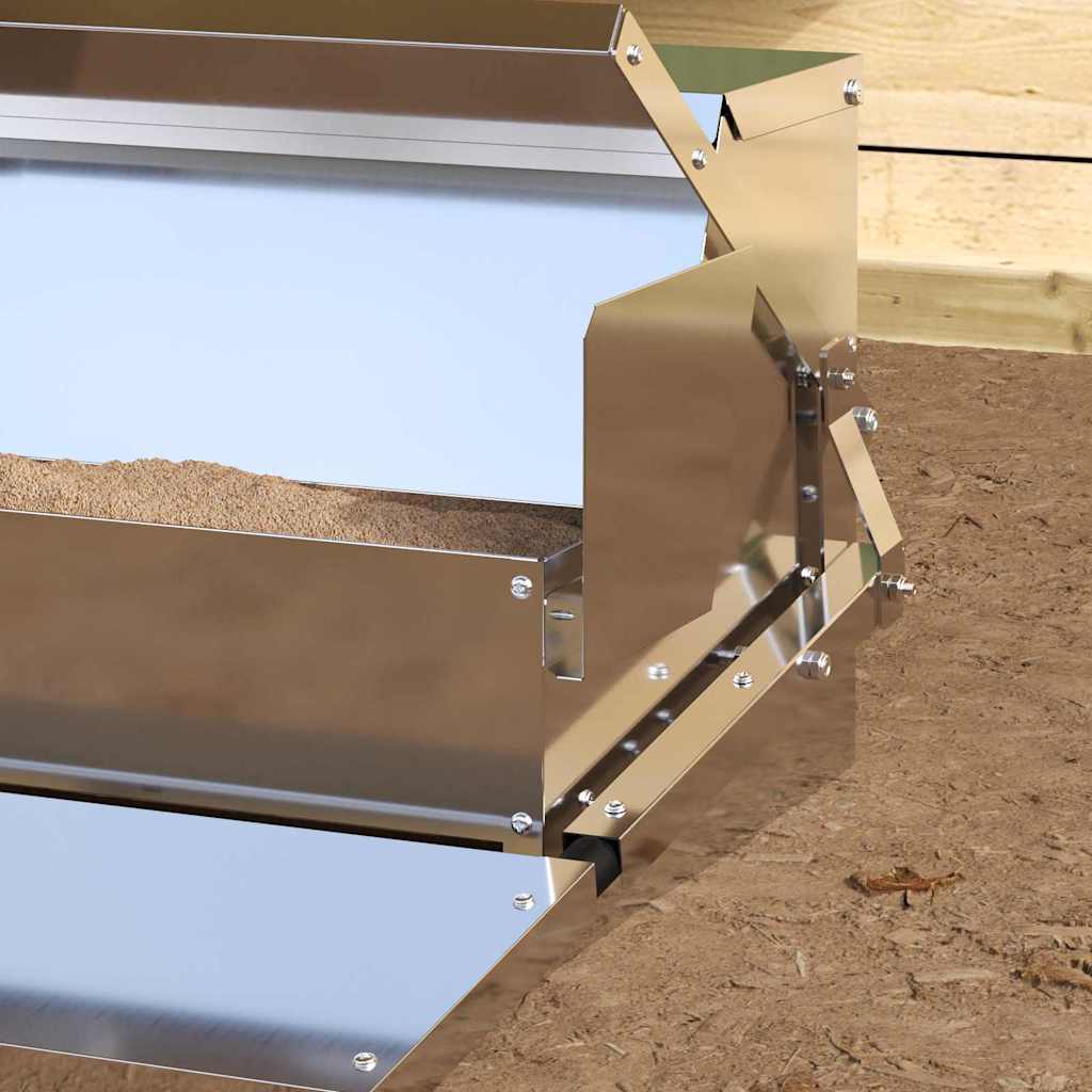 Hühnertretfeeder Schwarz 50 x 40 x 29 cm Kaltgewalzter Stahl