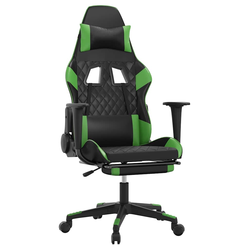 Gaming-Stuhl mit Massagefunktion Schwarz und Blau Kunstleder