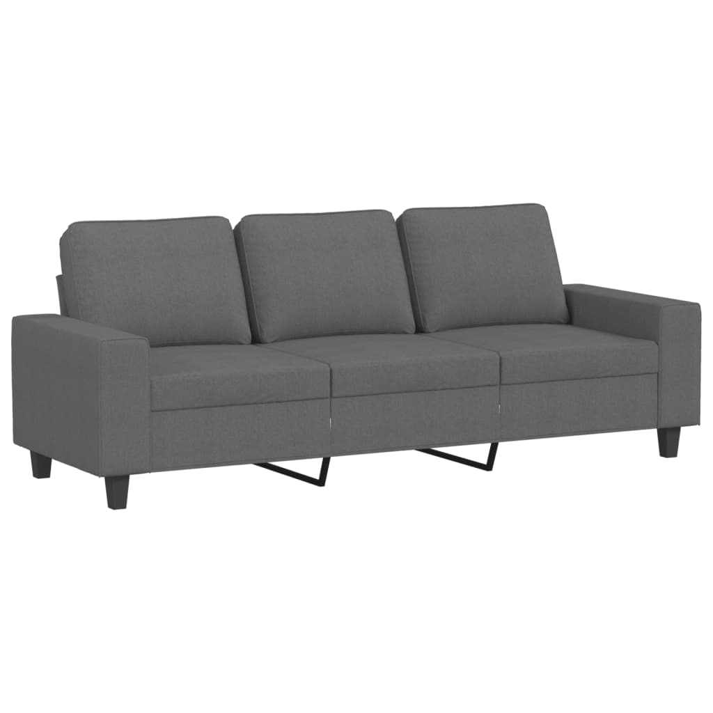 3-Sitzer-Sofa mit Hocker Hellgrau 180 cm Stoff