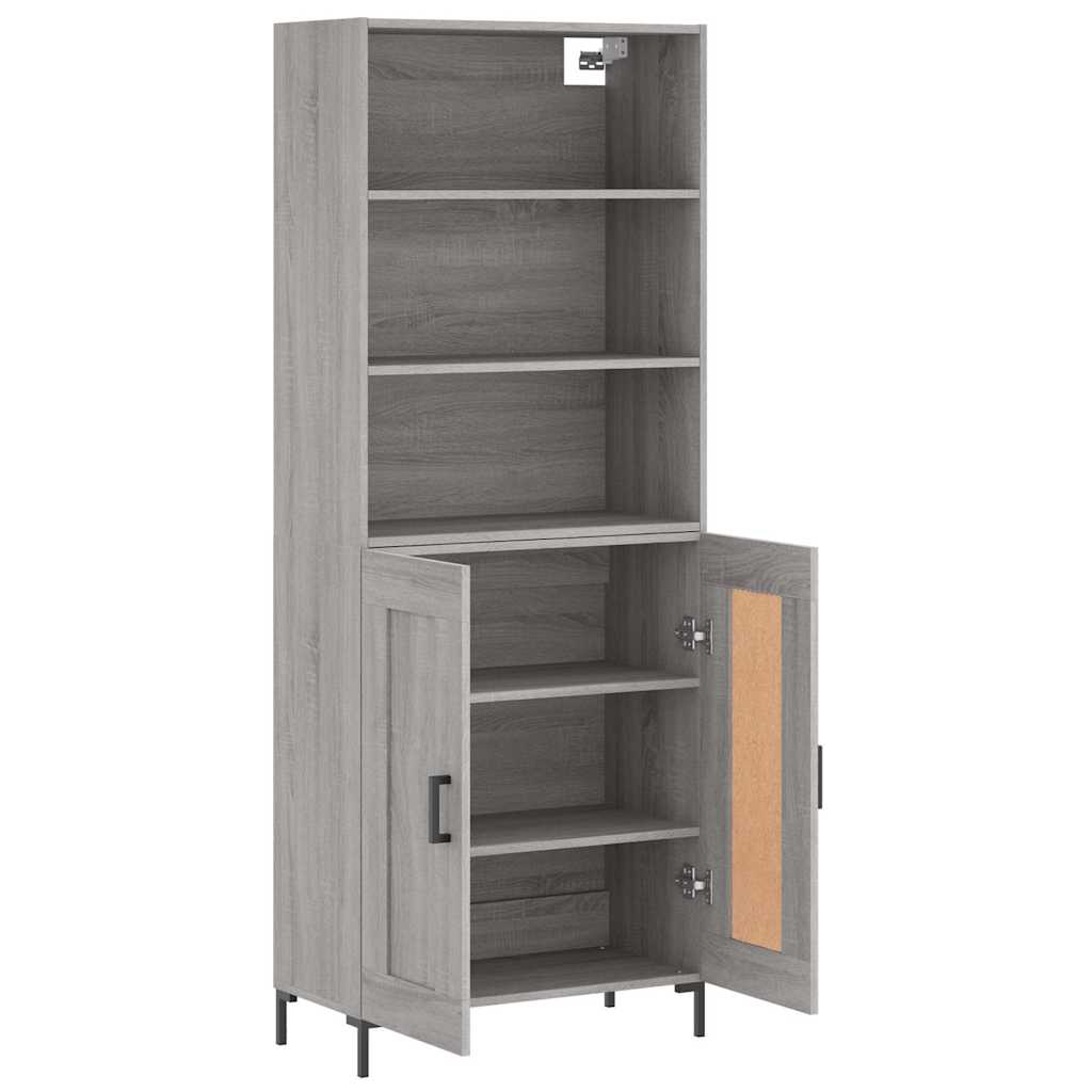 Highboard Hochglanz-Weiß 69,5x34x180 cm Holzwerkstoff