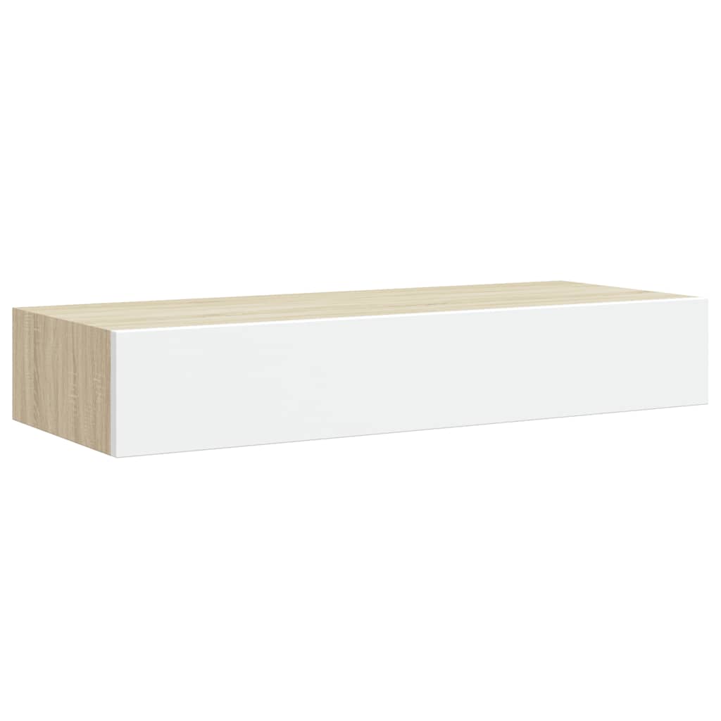 Wandregal mit Schublade Weiß 40x23,5x10 cm MDF
