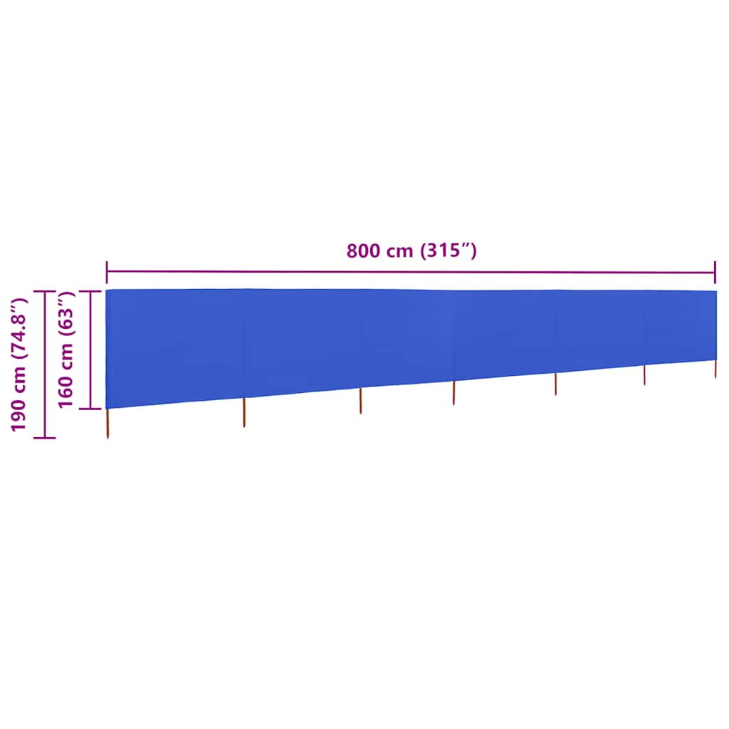 3-teiliges Windschutzgewebe 400 x 120 cm Weiß