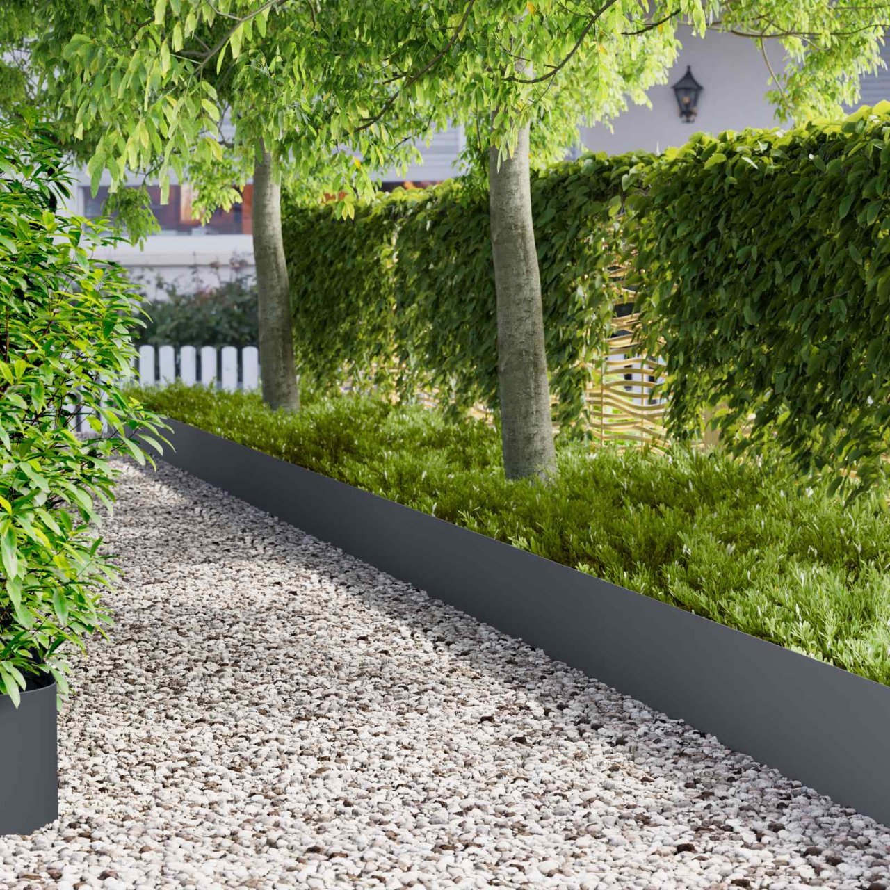 Raseneinfassung 10 pcs 100 x 12 cm Stahl Anthrazit