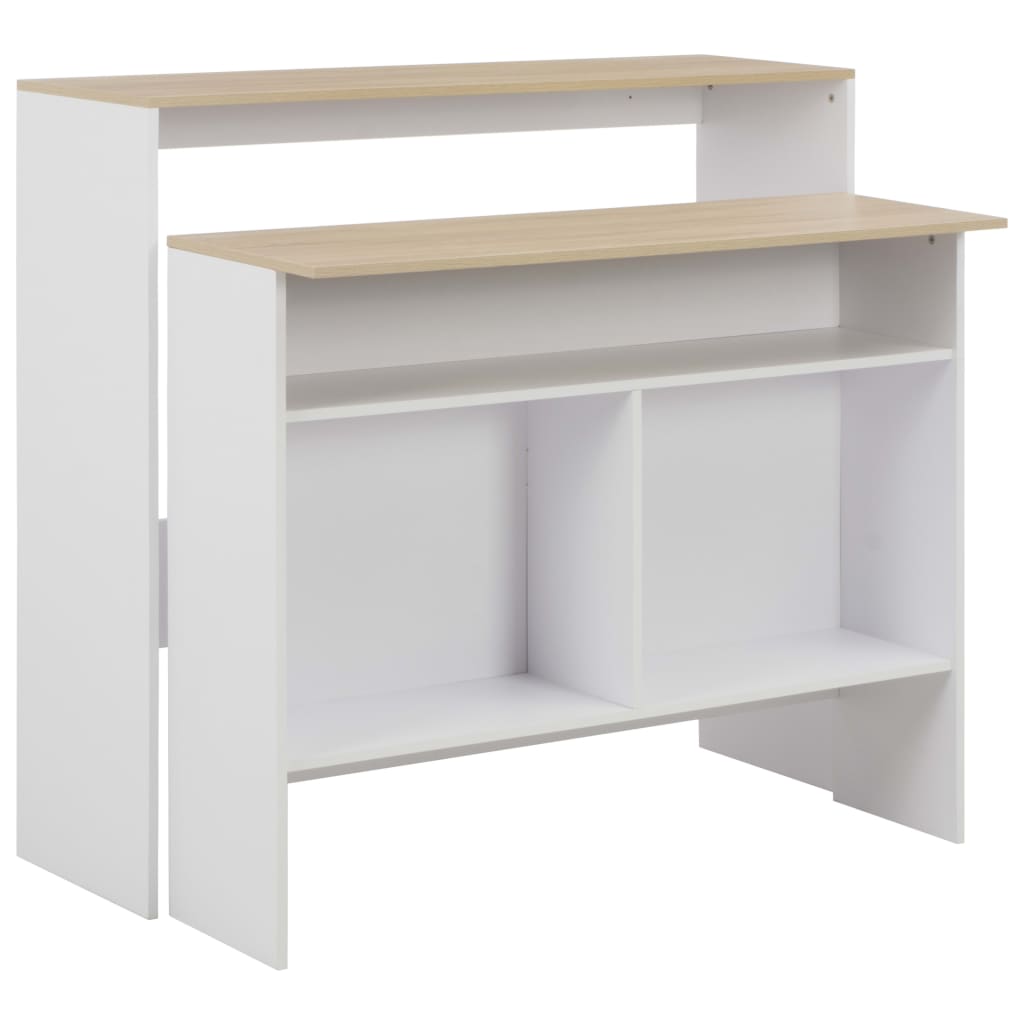 Bartisch mit 2 Tischplatten Weiß 130x40x120 cm