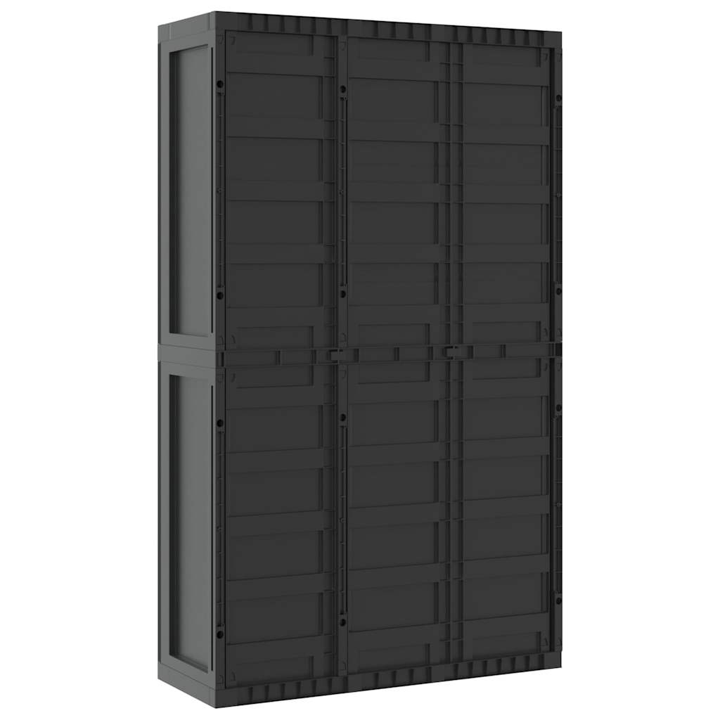Gartenschrank Grau und Schwarz 65x37x85 cm PP