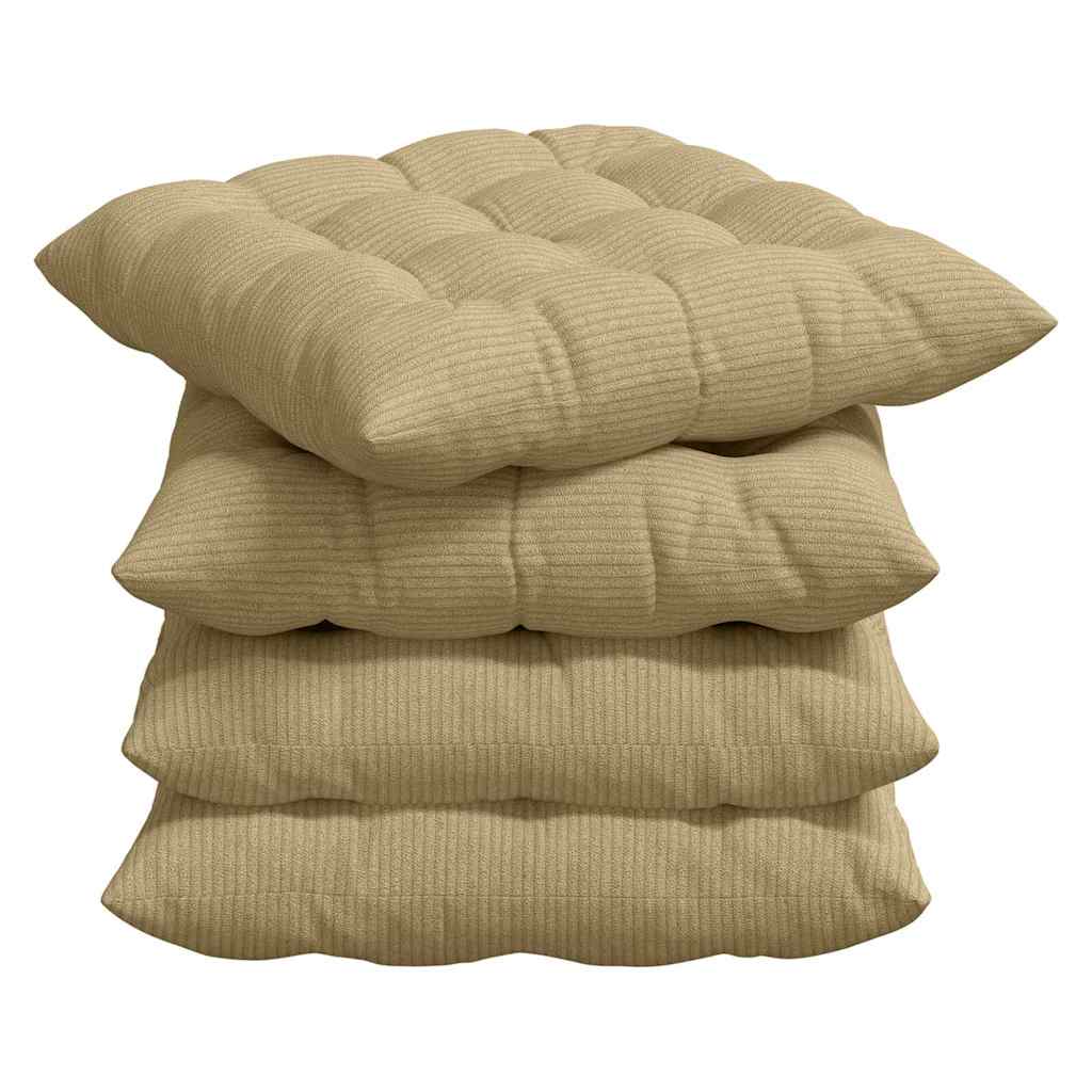 Sitzkissen 4 pcs Hellgrau 40 x 40 x 6 cm Cordstoff