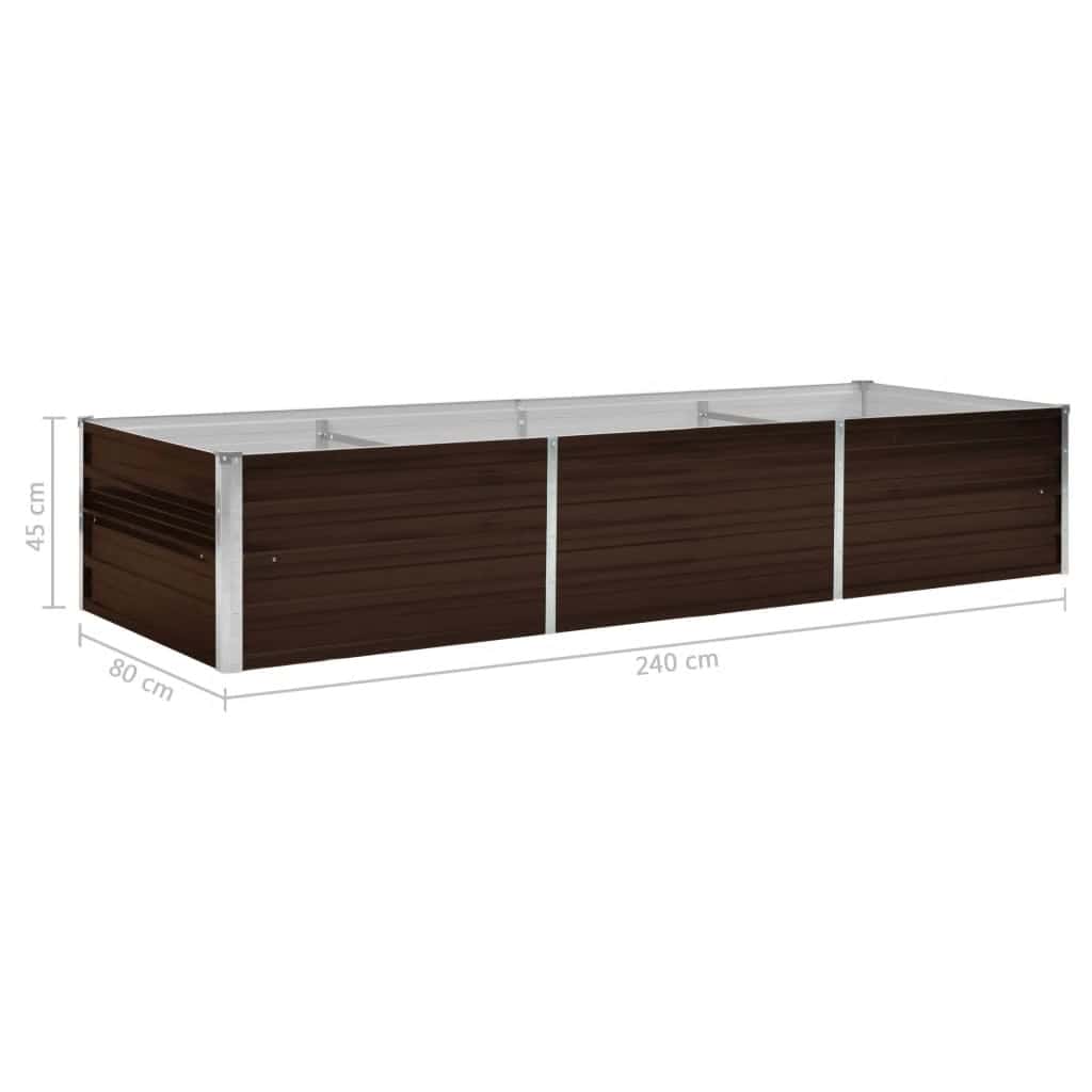Hochbeet Braun 160 x 80 x 77 cm Verzinkter Stahl
