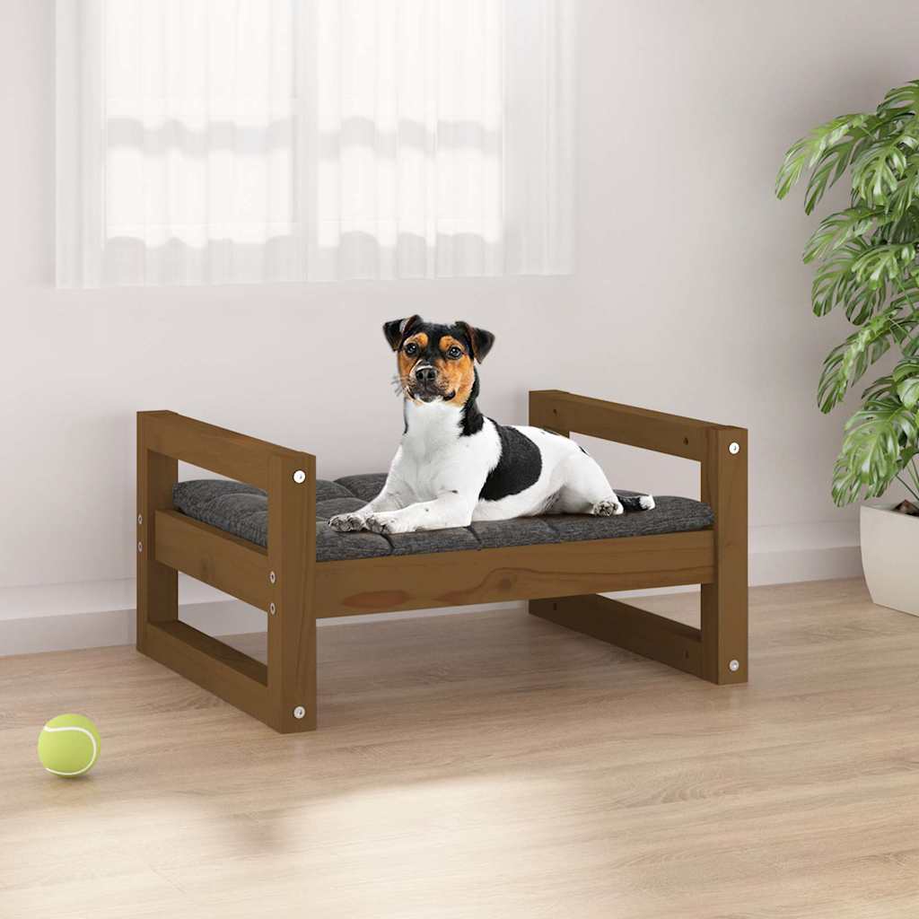 Hundebett 55,5x45,5x28 cm Massivholz Kiefer
