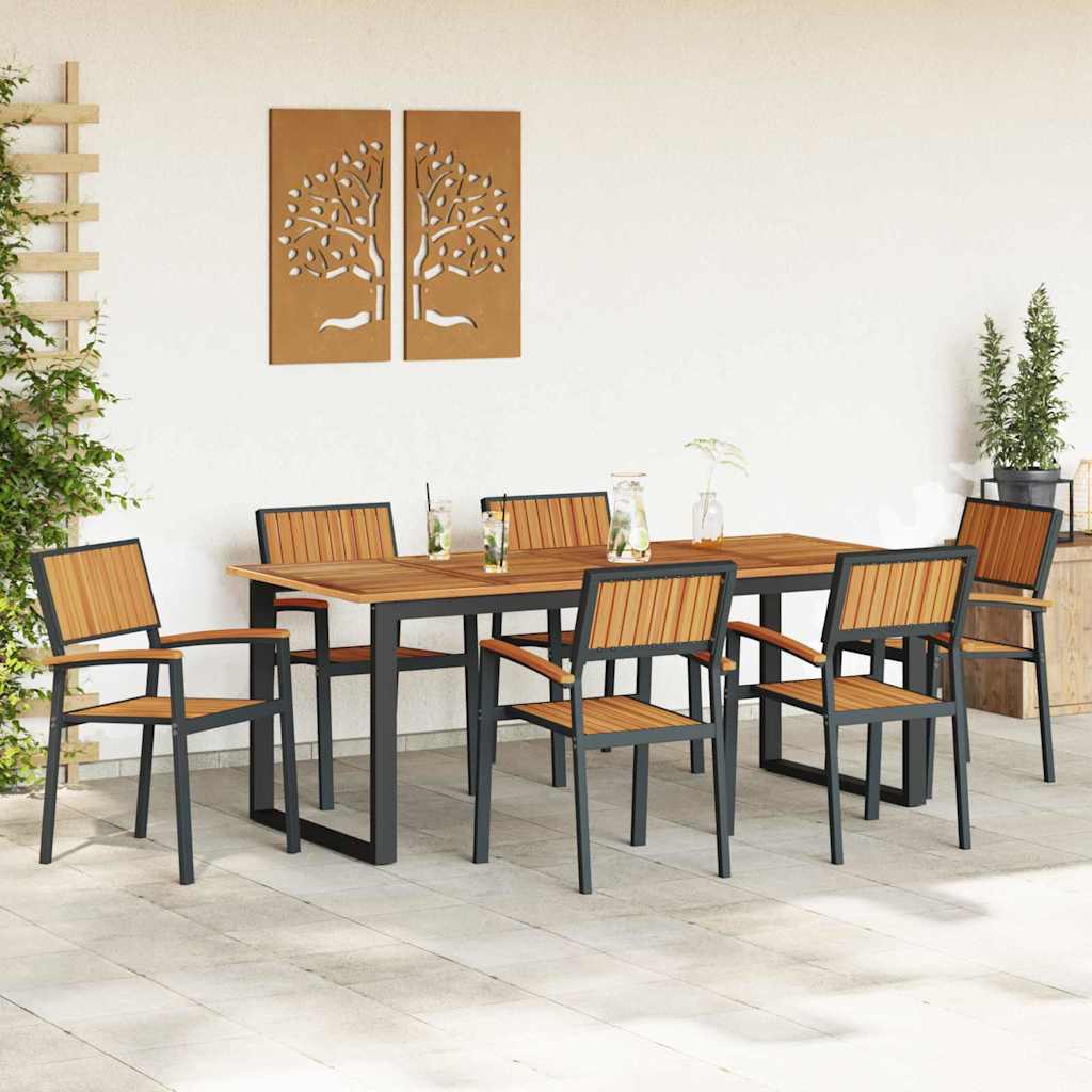 Garten Essgruppe 5 pcs Grau Massivholz Akazie