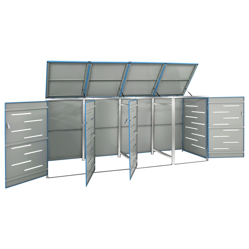 Mülltonnenbox für 3 Tonnen 207x77,5x112,5 cm Edelstahl