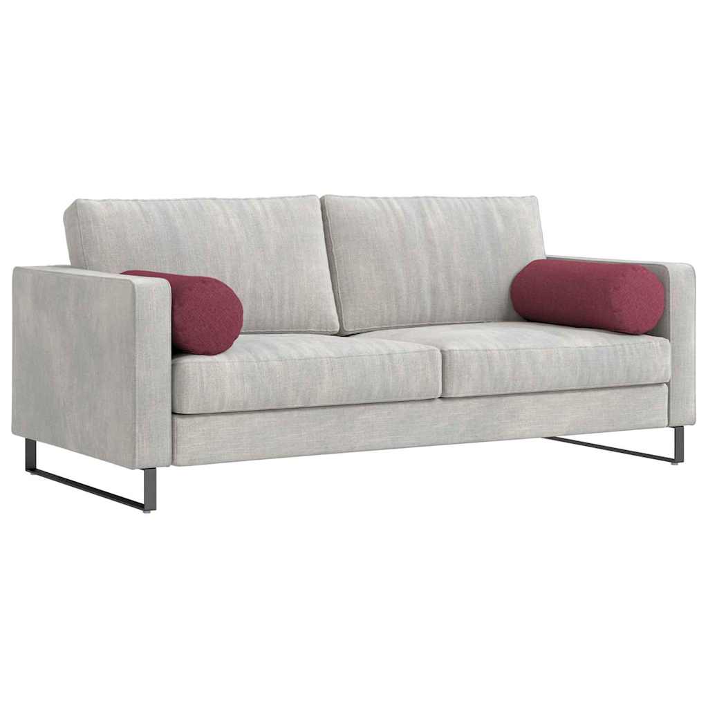 Bolsterkissen 2 Stück Hellgrau Ø 15 x 40 cm Stoff