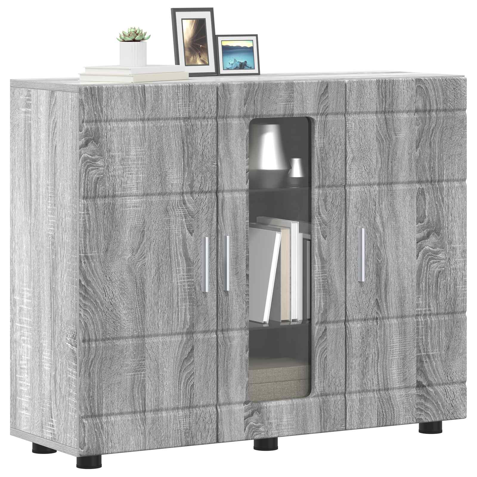 Highboard mit Regal FLORIN Weiß 60 x 35 x 182 cm Holzwerkstoff