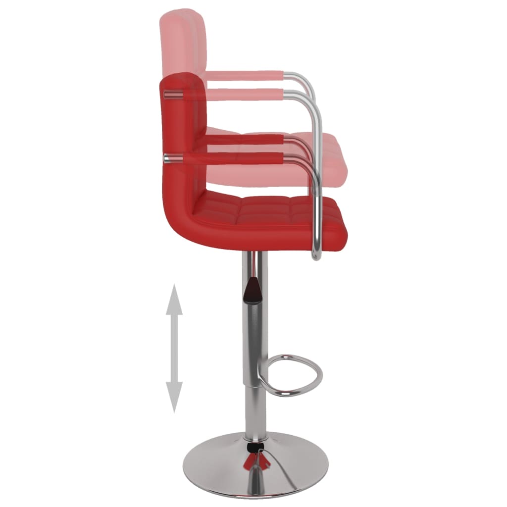 Barhocker 2 Stk. Rot Kunstleder
