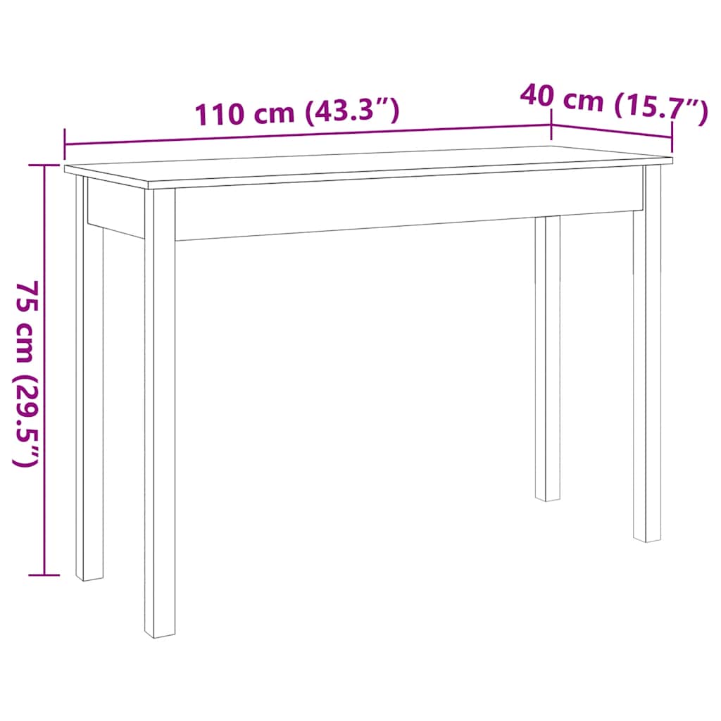 Konsolentisch 110x40x75 cm Massivholz Kiefer