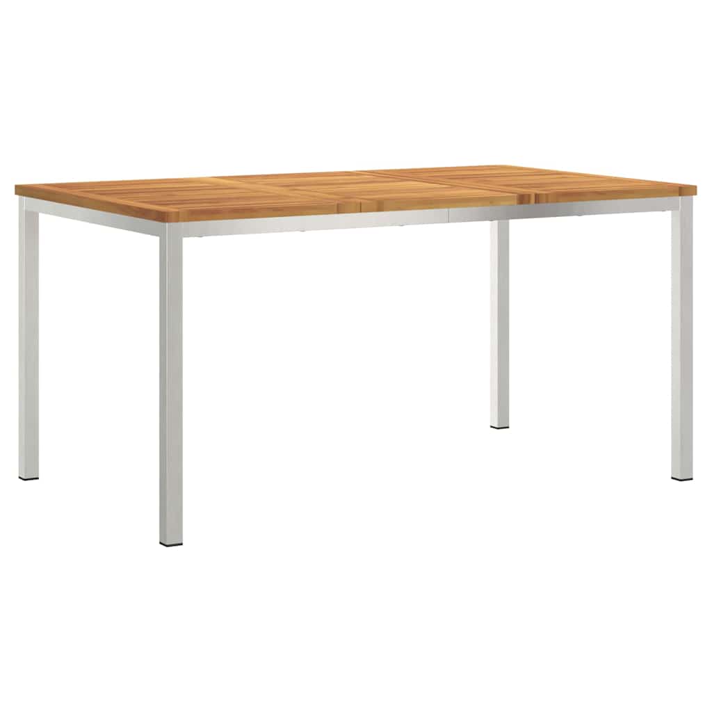 Esstisch 90x90x75 cm Massives Akazienholz und Edelstahl