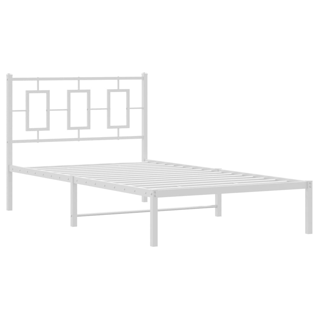 Bettgestell mit Kopf- und Fußteil Metall Weiß 180x200 cm