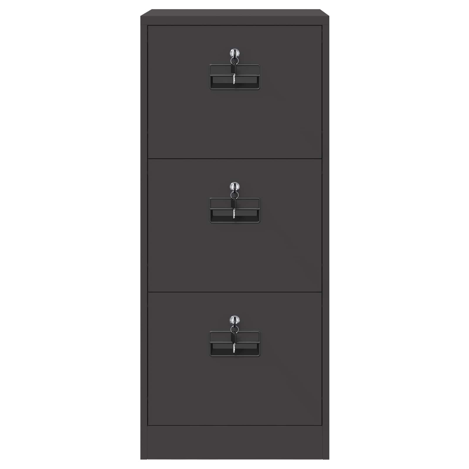 Aktenschrank 2 pcs Schwarz 44 x 50 x 139 cm Kaltgewalzter Stahl