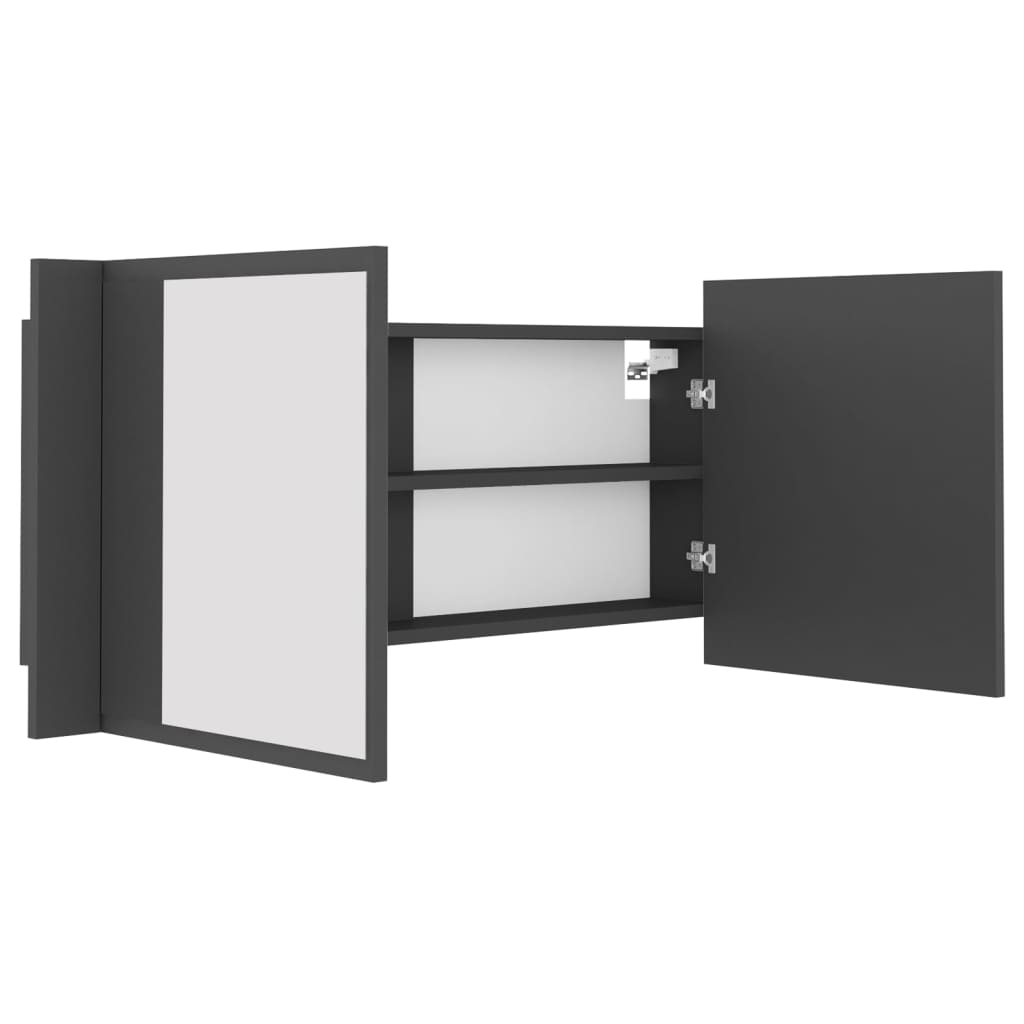 LED-Bad-Spiegelschrank Weiß 100x12x45 cm Acryl