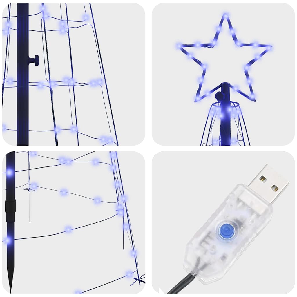 LED-Weihnachtsbaum mit Erdspießen 220 LEDs Warmweiß 180 cm