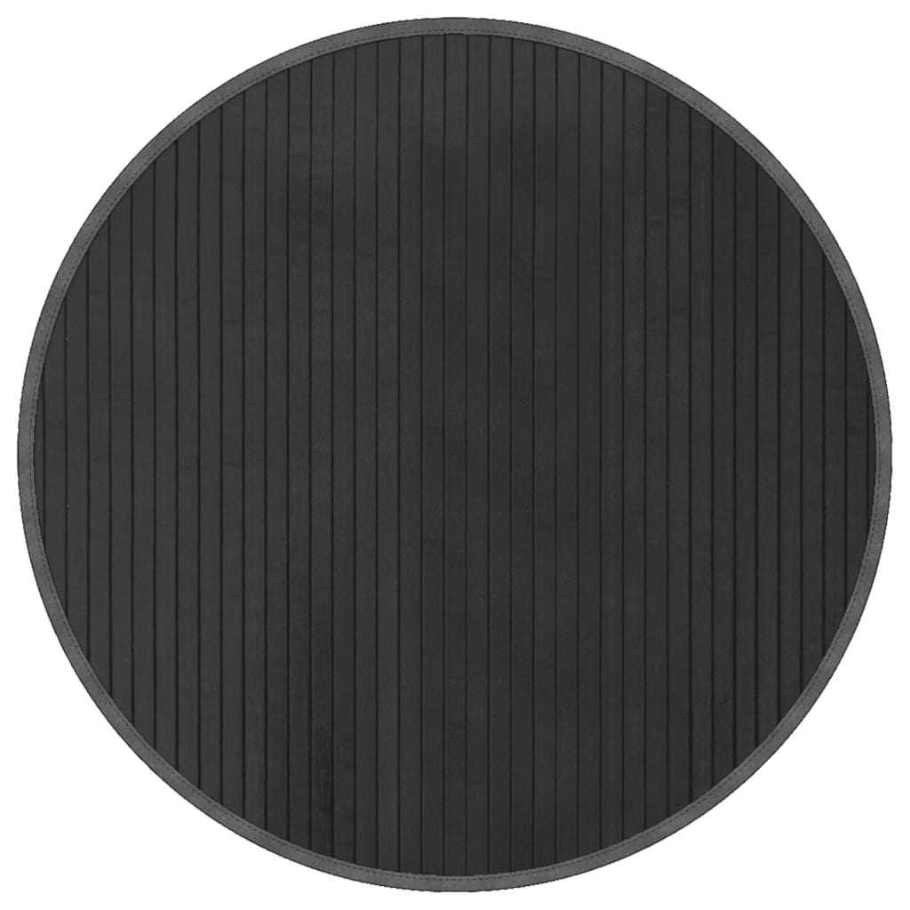 Teppich Rund Schwarz 60 cm Bambus