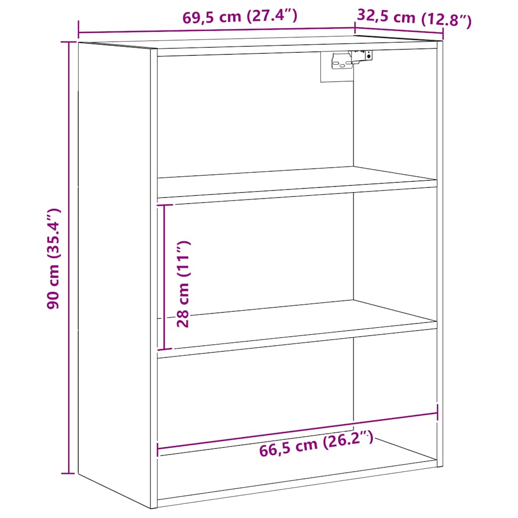 Hängeschrank Weiß 69,5x32,5x90 cm