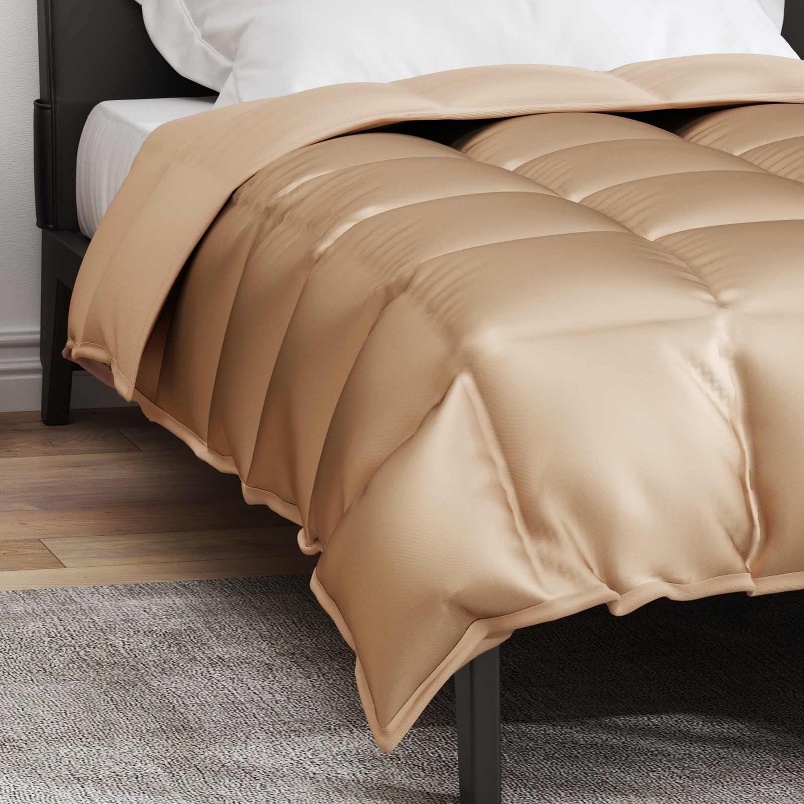 Winterbettdecke Gold 135 x 200 cm Satin und Mikrofaser