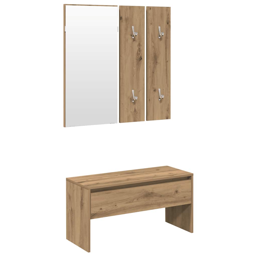 Garderoben-Set Weiß Holzwerkstoff