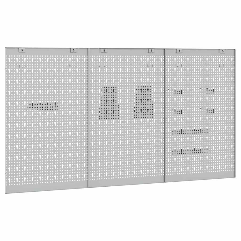 Werkzeugwandpaneel 2 pcs Grau 100 x 1 x 60 cm
