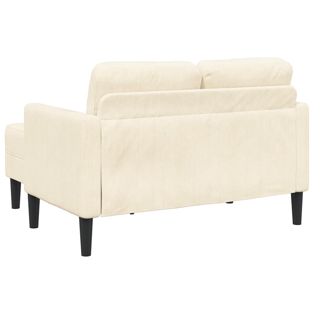 2-Sitzer-Sofa mit Chaiselongue L-Form Hellgrau 125 cm Leinen
