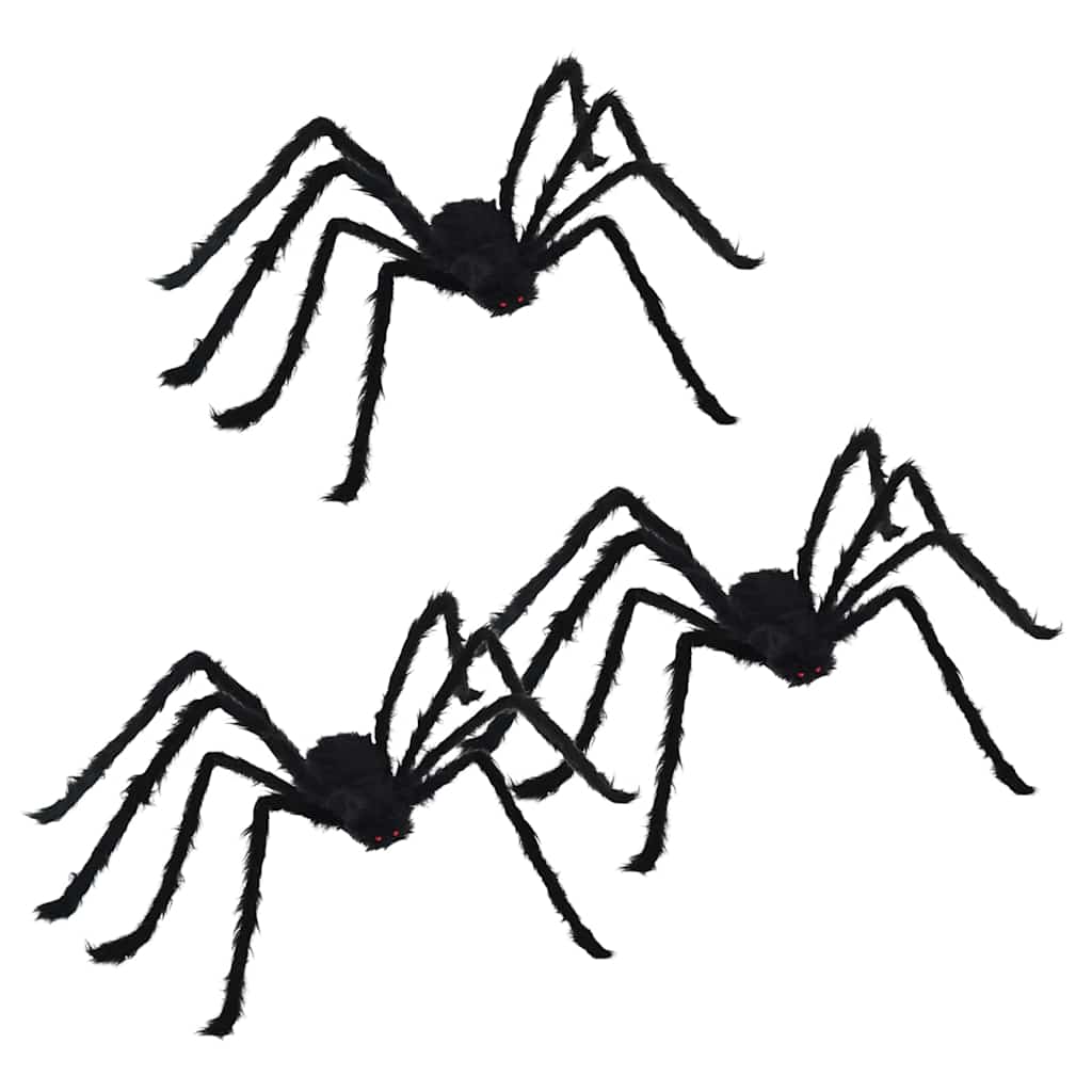 Halloween Spinnen Dekoration 3 pcs Schwarz 200 cm