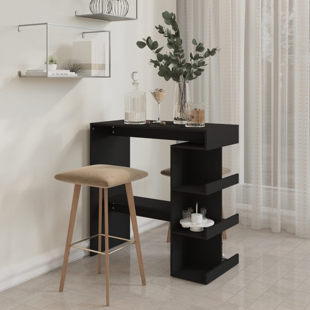 Bartisch mit Regal Weiß 100x50x101,5 cm Holzwerkstoff