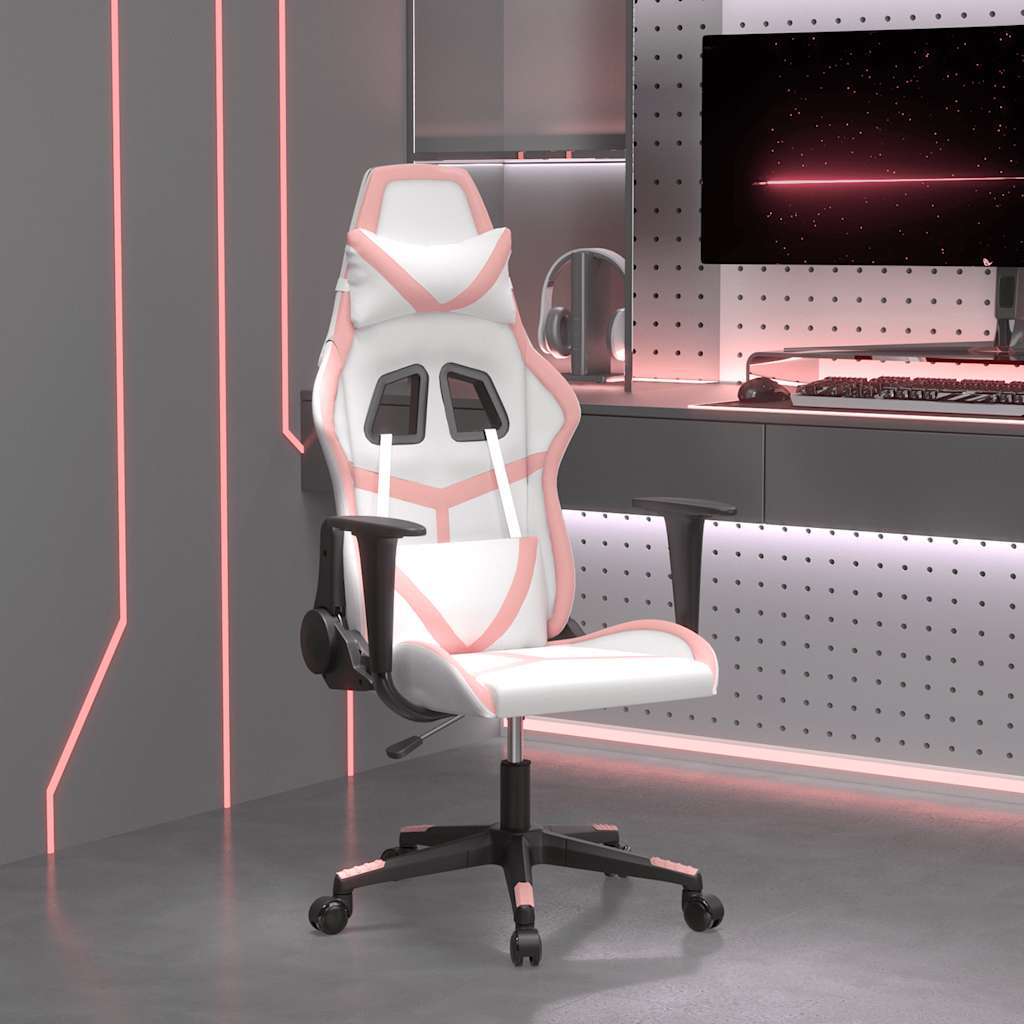 Gaming-Stuhl mit Massagefunktion Schwarz und Grün Kunstleder